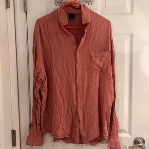 ASOS Dusty Rose Button Down Shirt Long Sleeve Relaxed Fit